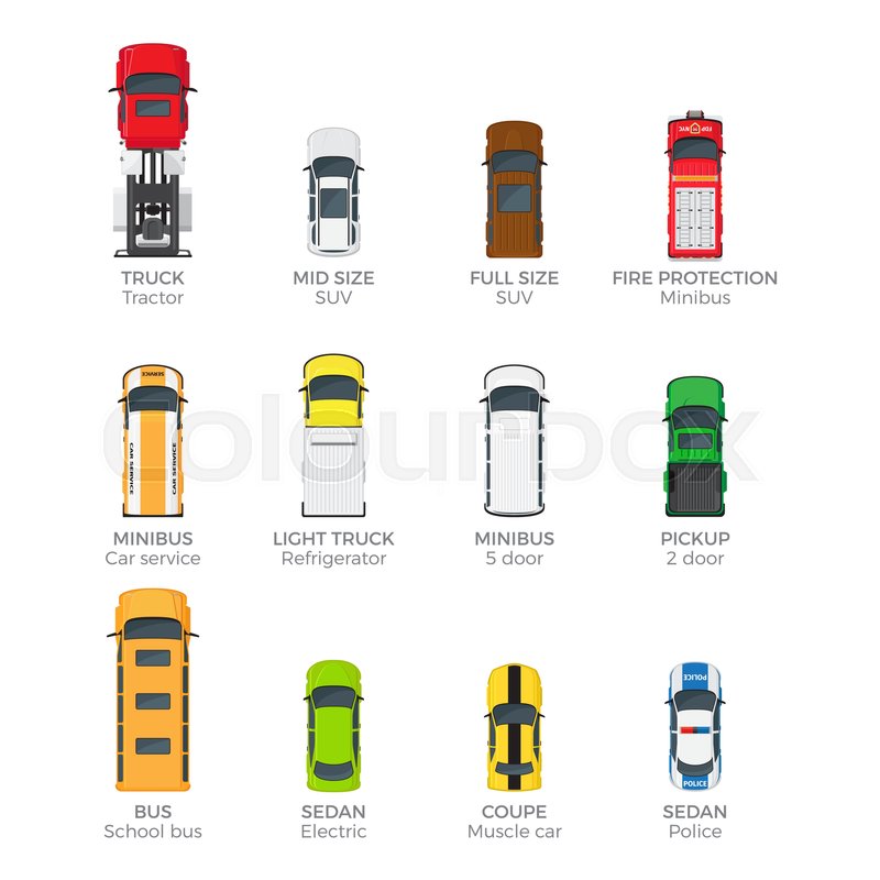 800x800 Modern Cars Top View Icons Set Stock Vector Colourbox