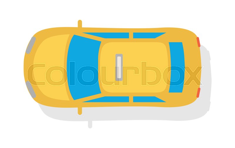 800x503 Taxi Car Top View Icon Yellow Taxicab Stock Vector Colourbox