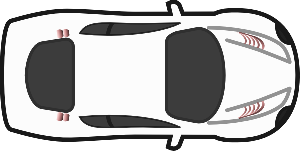 600x302 Car Icon Top View White Car