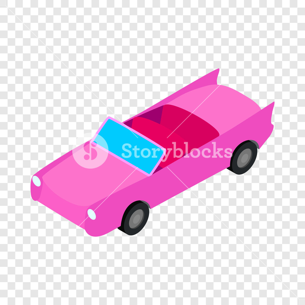 1000x1000 Car Convertible Isometric Icon On A Transparent Background