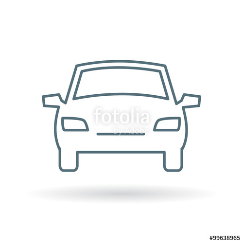 500x500 Front Of Car Icon Motor Vehicle Sign Automobile Symbol Thin