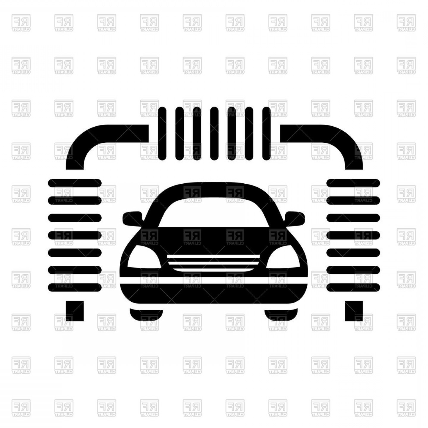 1440x1440 Icon Of Car Wash With Auto On White Background Vector Clipart