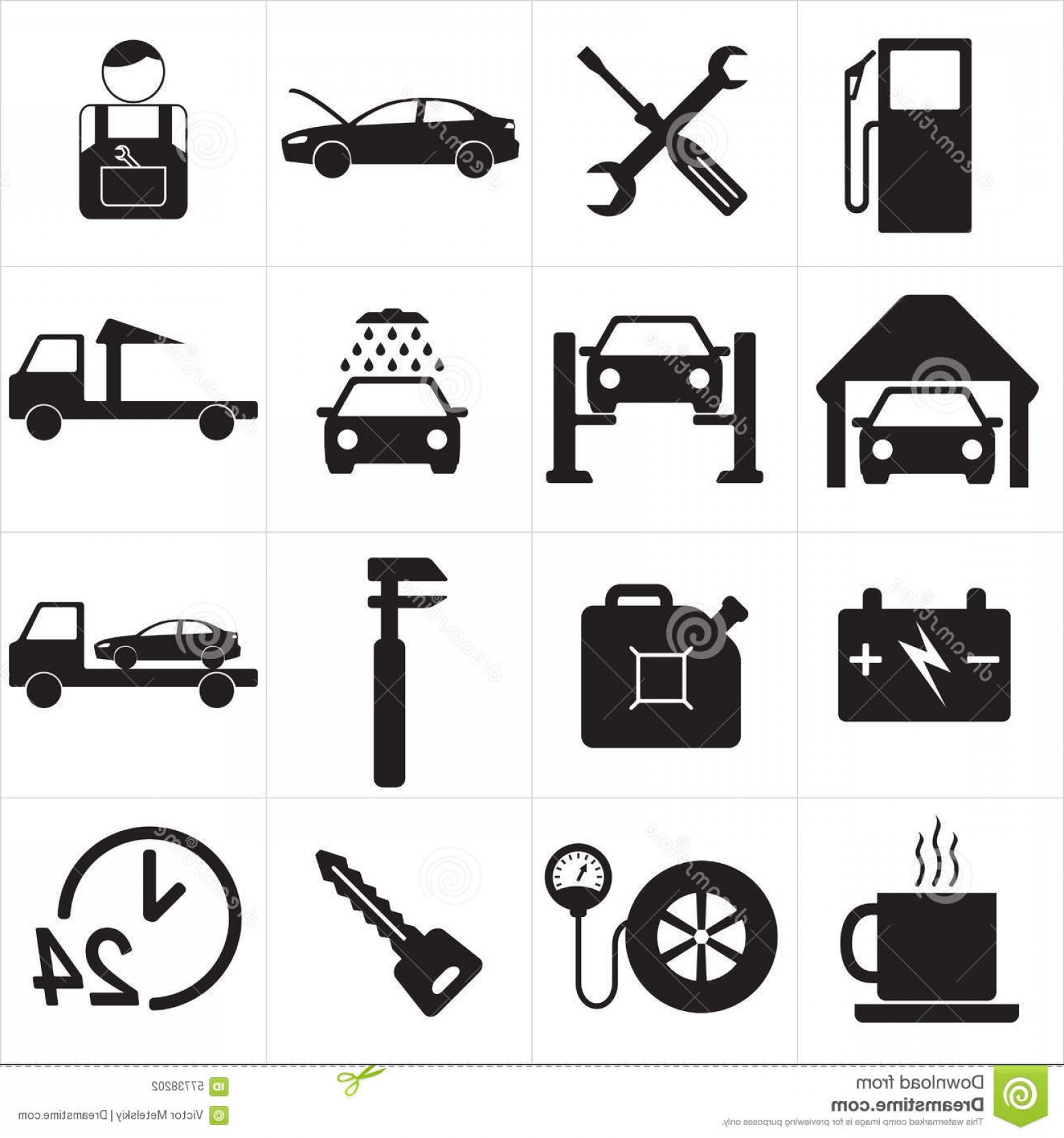 1560x1668 Stock Illustration Car Service Icon Set Vector Illustration Auto