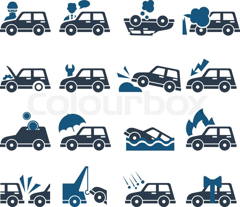 800x691 Car Insurance Vector Icons Set Stock Vector Colourbox