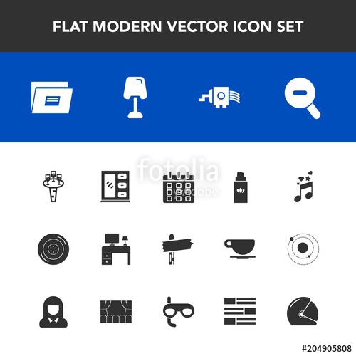 500x500 Modern, Simple Vector Icon Set With Fashion, Bottle, Sound