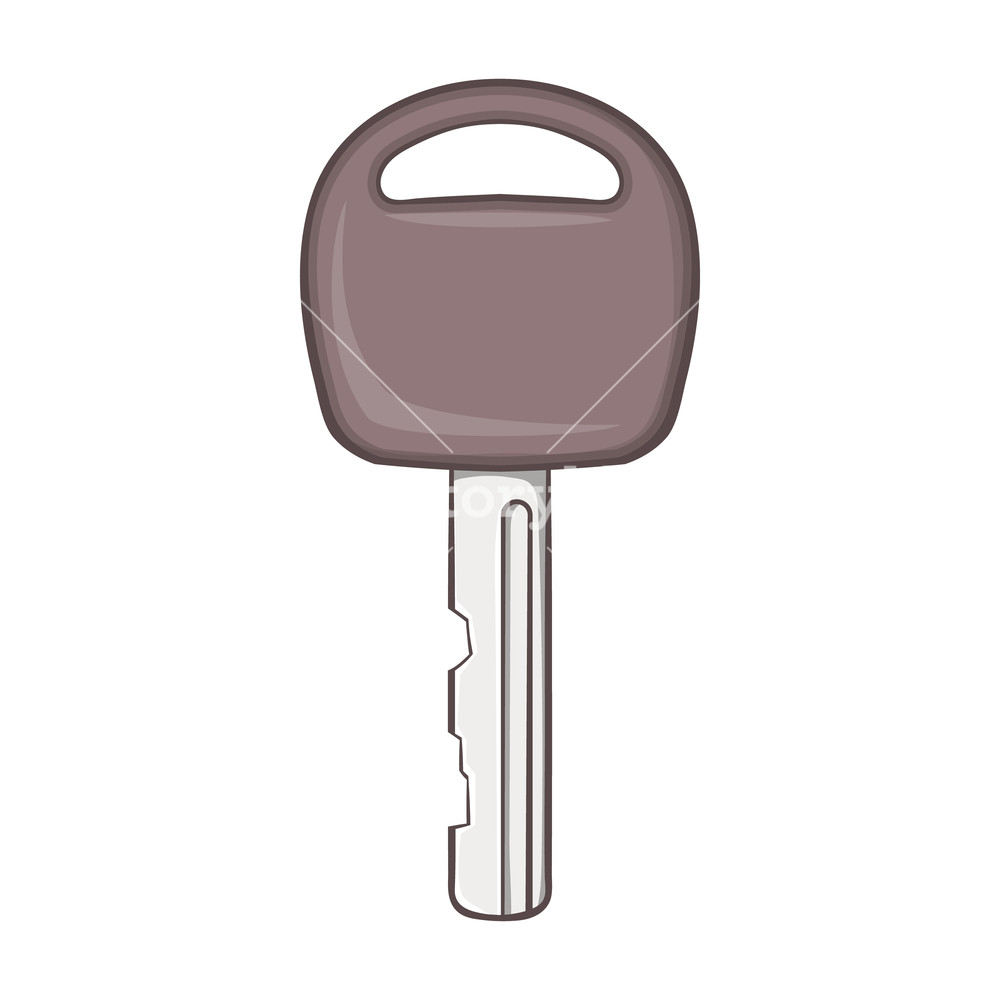 1000x1000 Car Key Icon In Cartoon Style On A White Background Royalty Free
