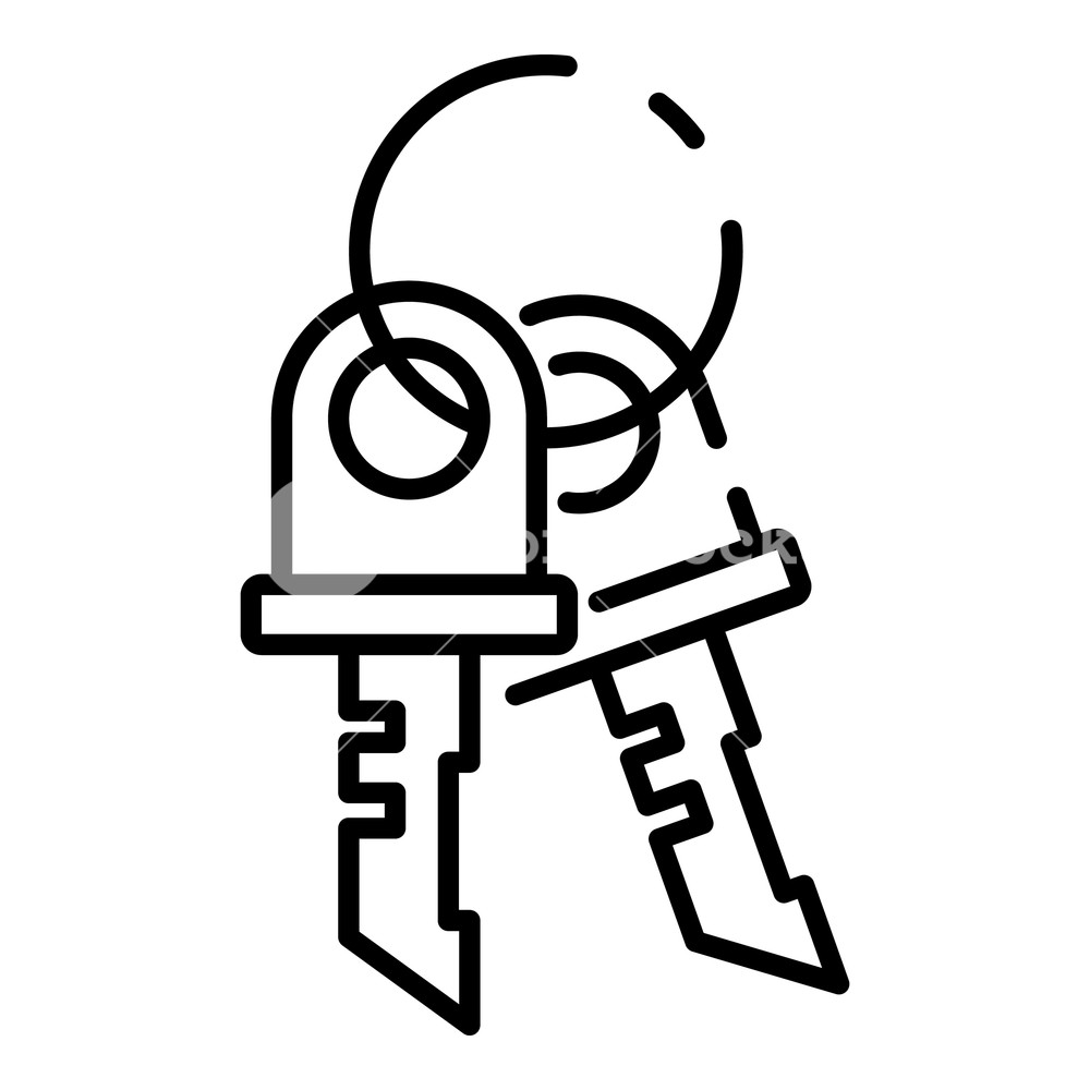 1000x1000 Car Key Icon Outline Car Key Vector Icon For Web Design Isolated