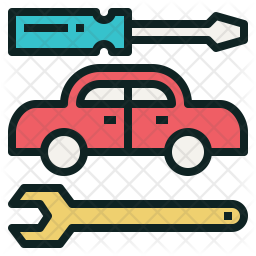 256x256 Car Maintenance Icon Of Colored Outline Style
