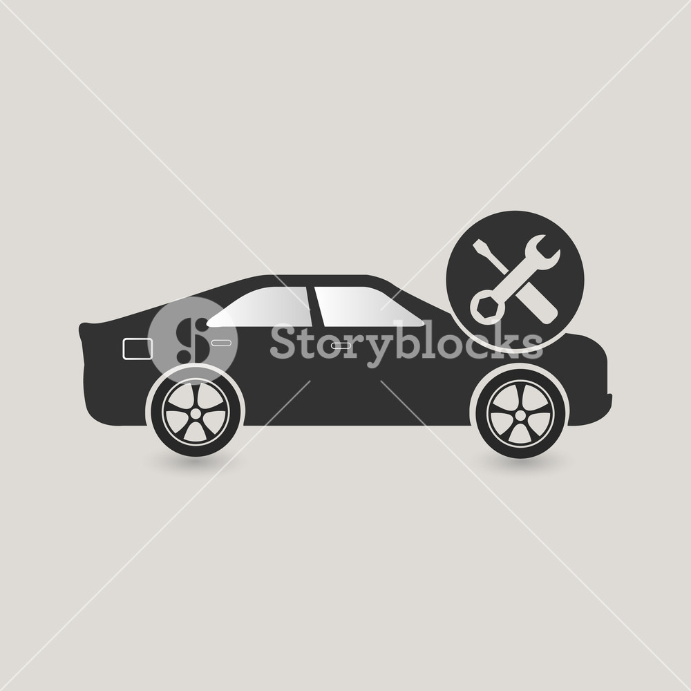1000x1000 Car Maintenance Icon, Check And Fix Royalty Free Stock Image
