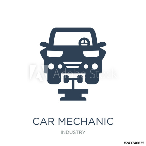 500x500 Car Mechanic Icon Vector On White Background, Car Mechanic Trend
