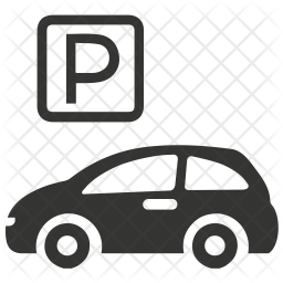 256x256 Car Parking Icon Of Glyph Style