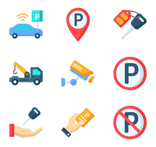 600x564 Car Parking Icons