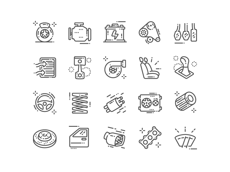 801x601 Auto Parts Icons