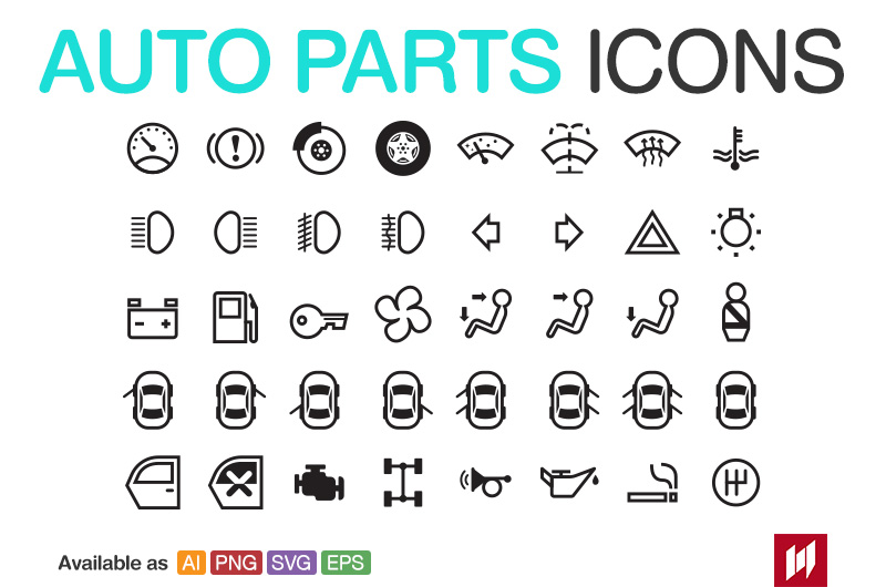 800x530 Auto Parts Icons