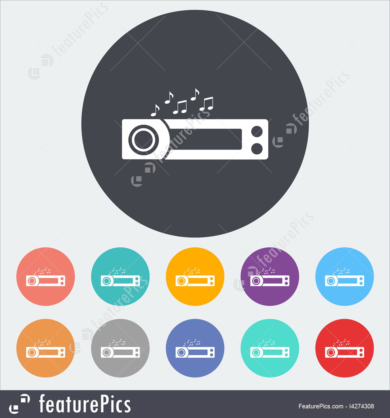 1300x1392 Car Radio Icon Illustration