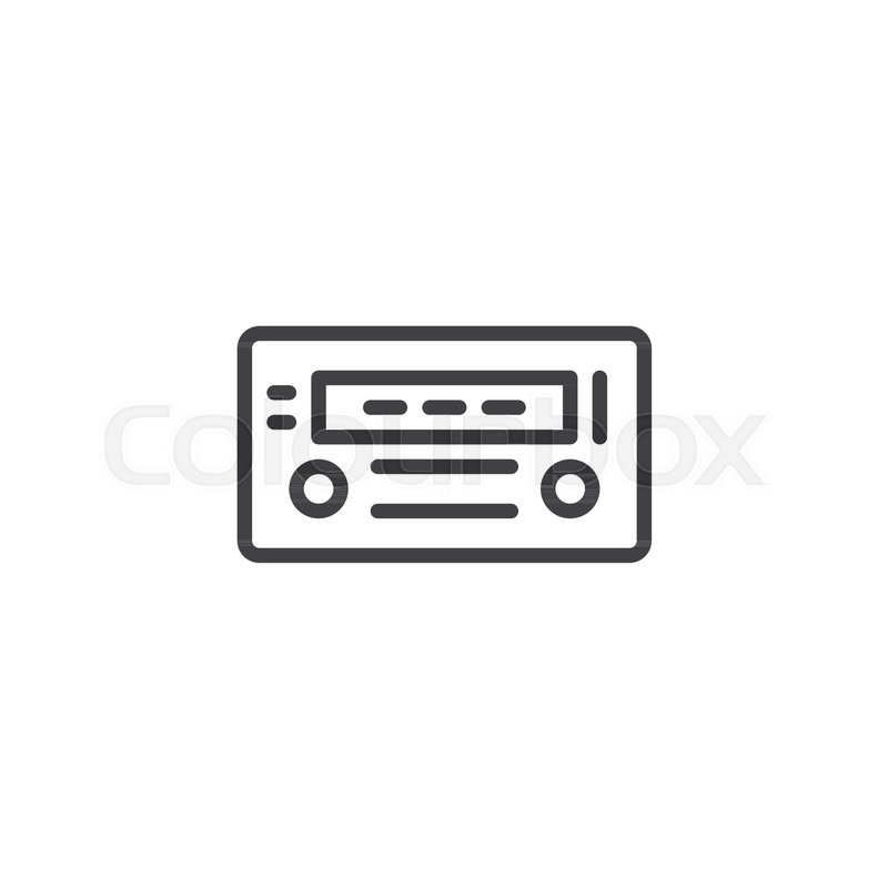 800x800 Car Radio Outline Icon Linear Style Stock Vector Colourbox