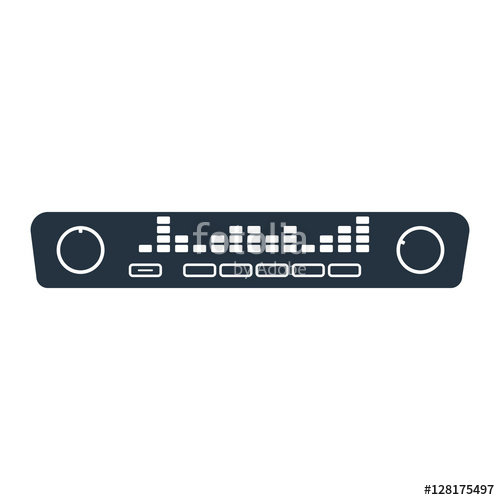 500x500 Car Equalizer Radio Isolated Icon On White Background, Auto Ser