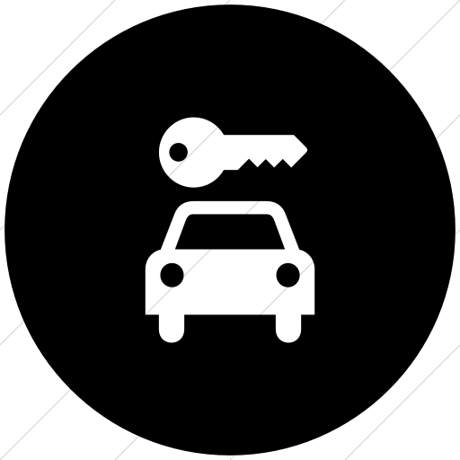 512x512 Iconsetc Flat Circle White On Black Aiga Car Rental Icon