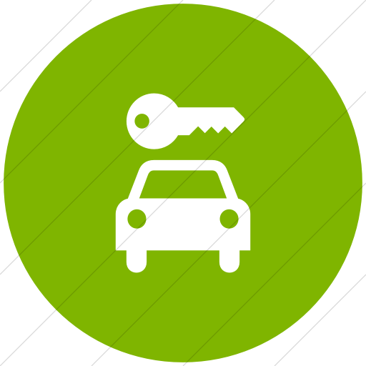 512x512 Iconsetc Flat Circle White On Green Aiga Car Rental Icon