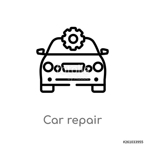 Outline Car Repair Vector Icon Isolated Black Simple Line Element 500x500 Outline Car Repair Vector Icon Isolated Black Simple Line Element