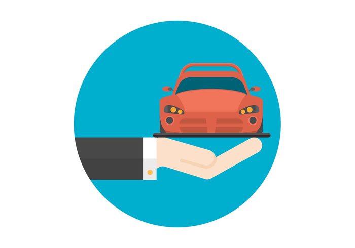 Free Flat Hand And Car Vector Icon 700x490 Free Flat Hand And Car Vector Icon