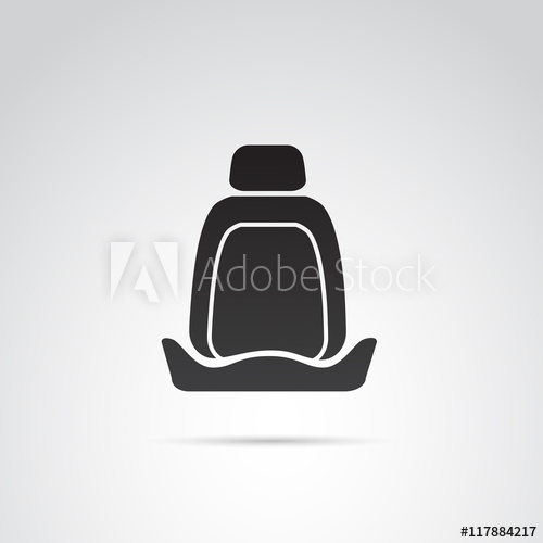 500x500 Car Seat Icon Isolated On White Background Vector Art