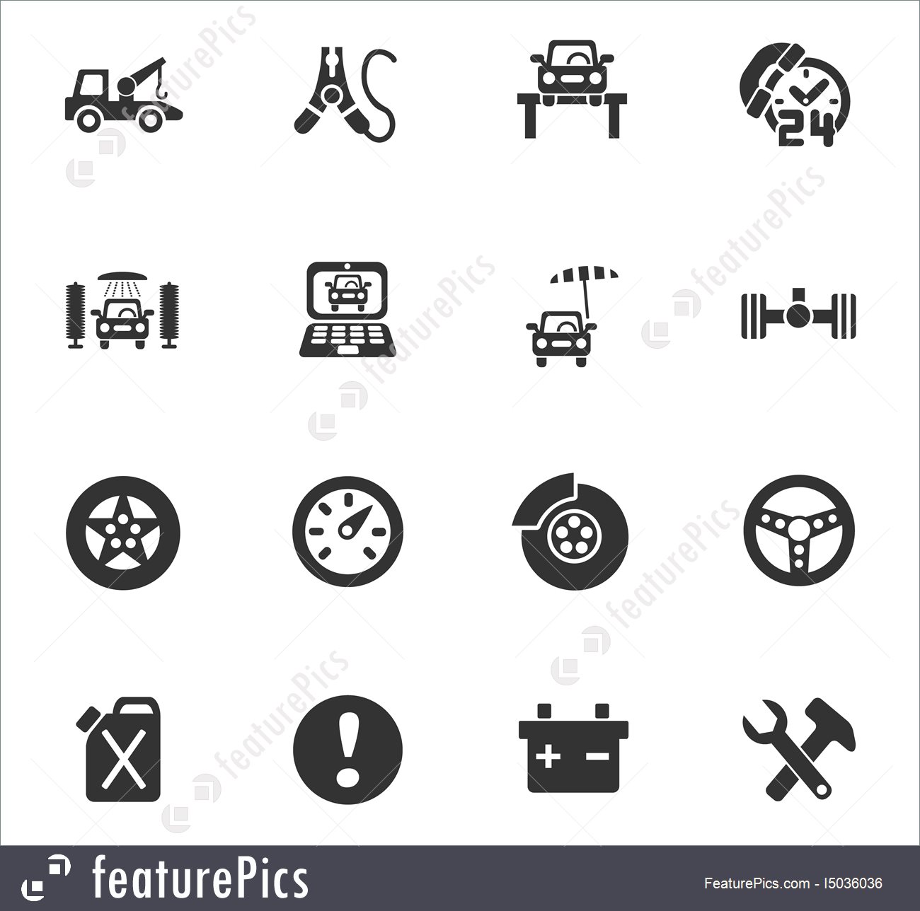 1300x1288 Car Service Icon Set Illustration