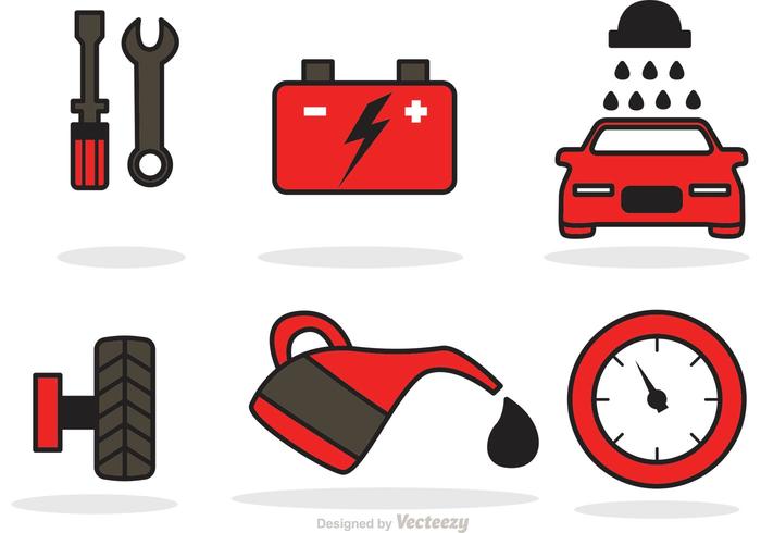 700x490 Car Service Icons Vector