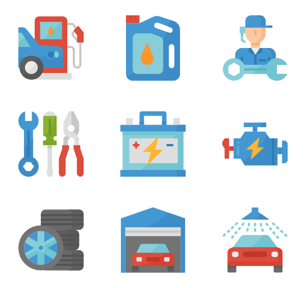 600x564 Car Service Icon Packs