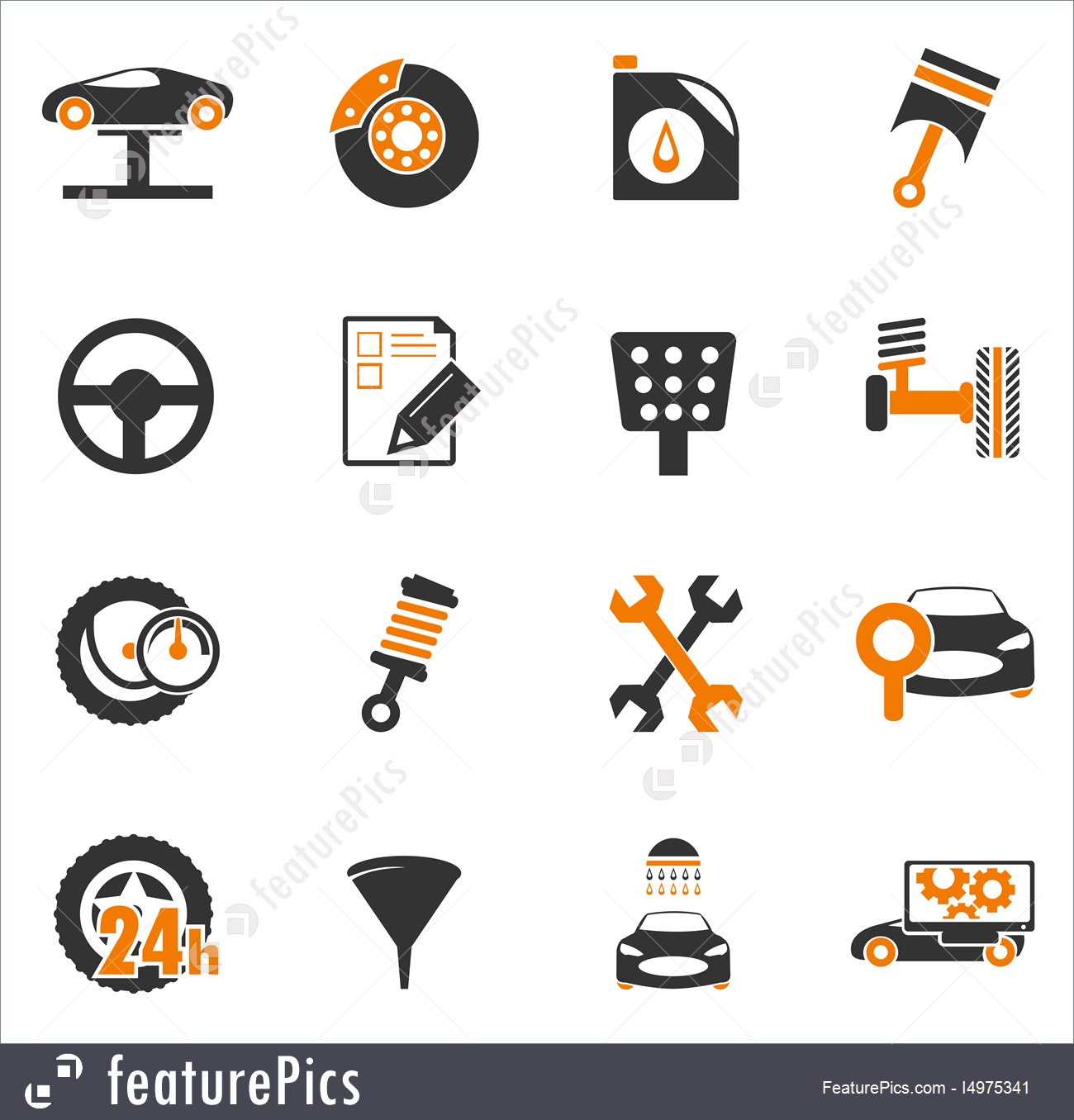 1300x1356 Illustration Of Car Service Icons Set