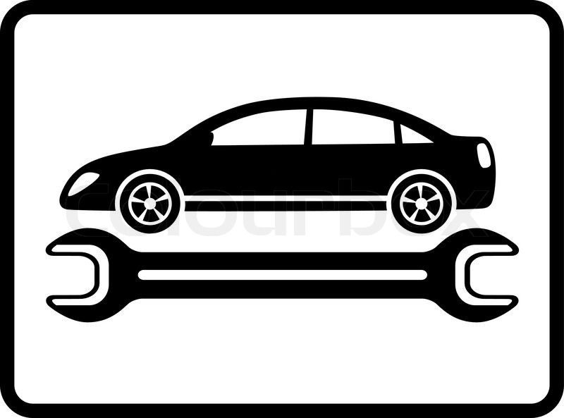 800x593 Auto Service Icon With Black Car Stock Vector Colourbox