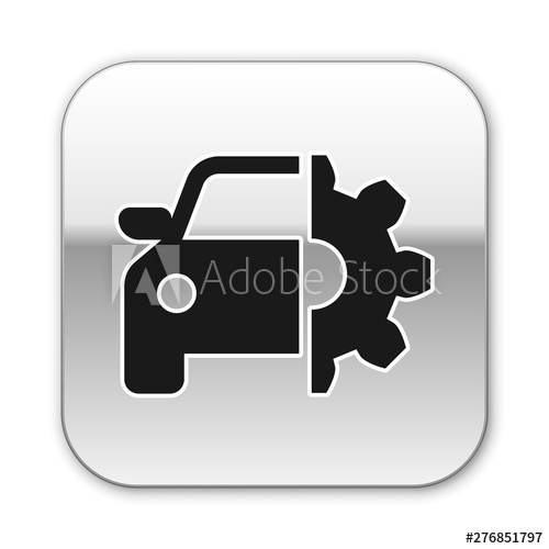 500x500 Black Car Service Icon Isolated On White Background Auto Mechanic