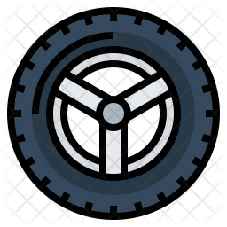 256x256 Car Tire Icon Of Colored Outline Style