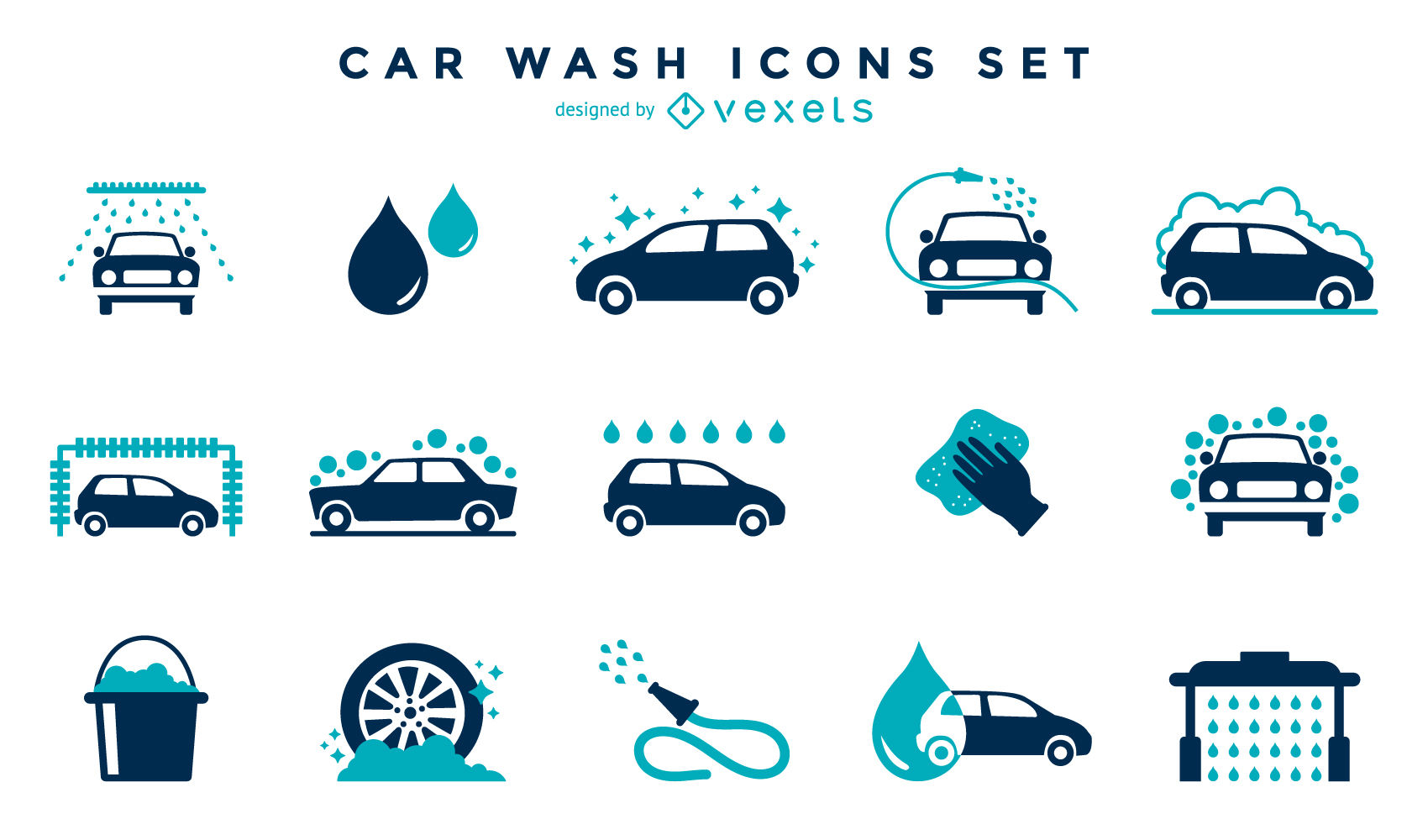 1700x1000 Car Wash Icon Collection