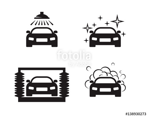 500x396 Car Wash Icons Set Stock Image And Royalty Free Vector