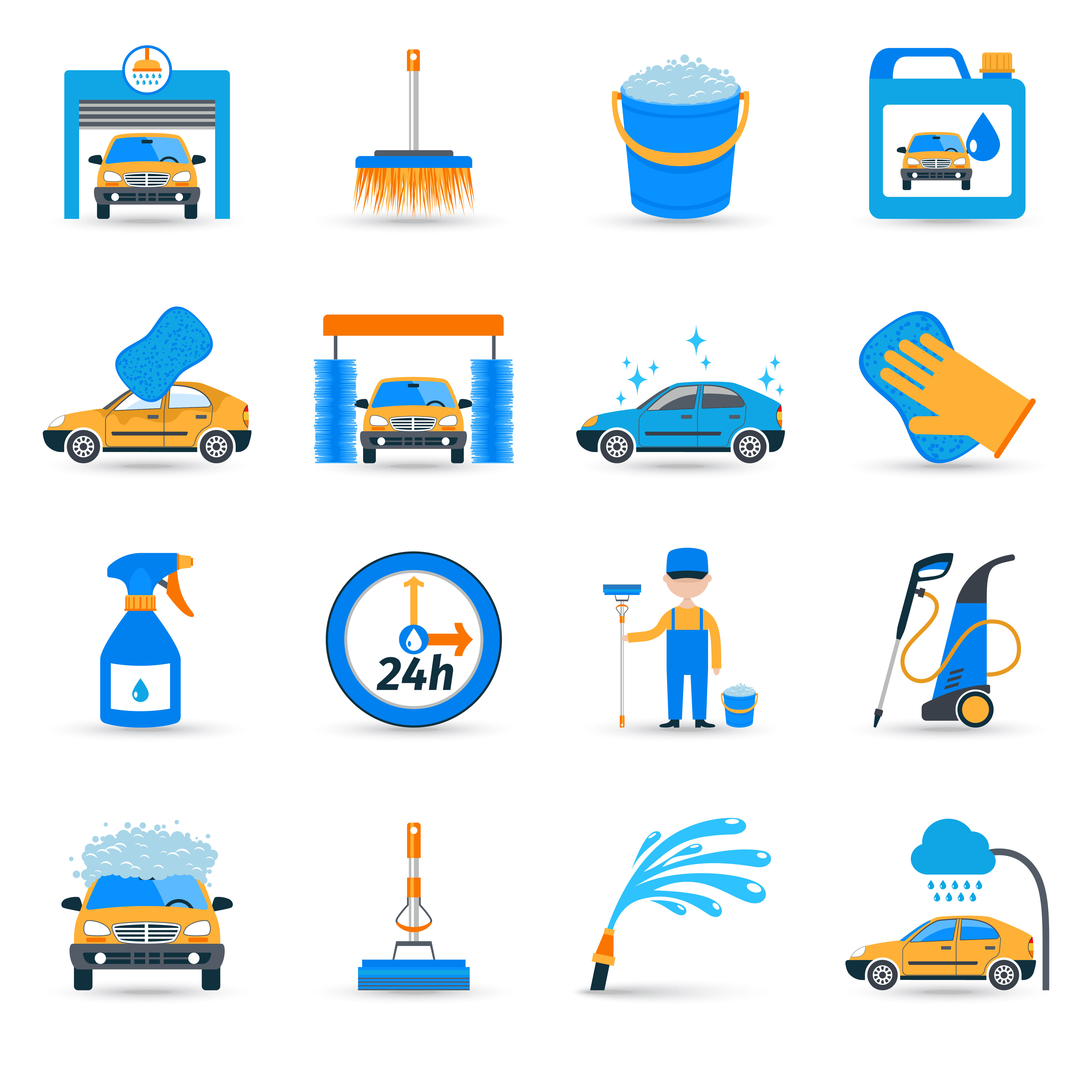 4500x4500 Car Wash Service Icons Set