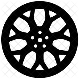 256x256 Car Wheel Icon Of Glyph Style