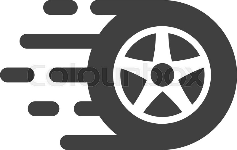 800x507 Car Wheel Icon With Fast Speed Effect Stock Vector Colourbox