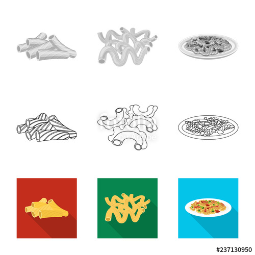 500x500 Vector Illustration Of Pasta And Carbohydrate Icon Set Of Pasta