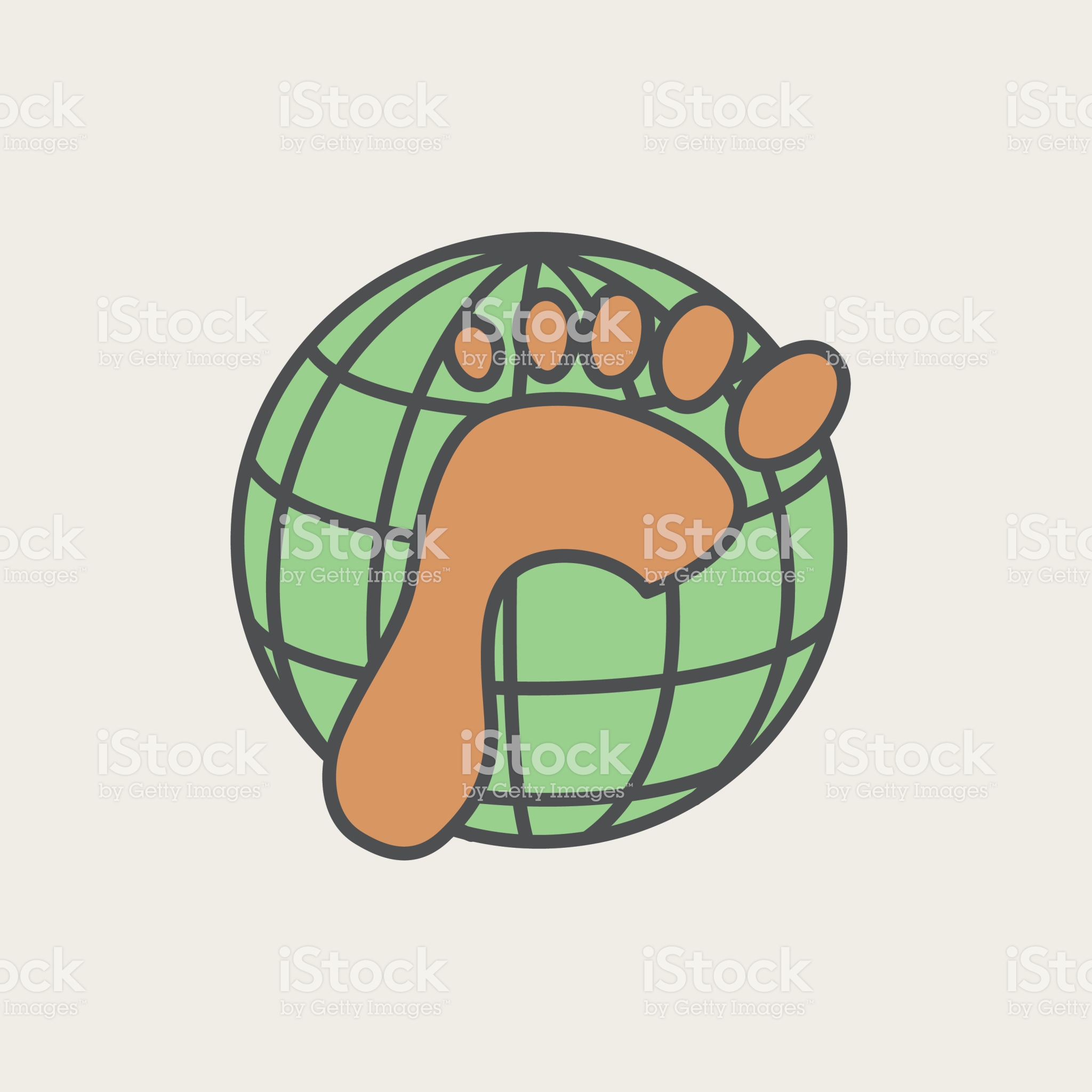 2048x2048 Carbon Footprint Environment Icon In Thin Line Flat Design Style