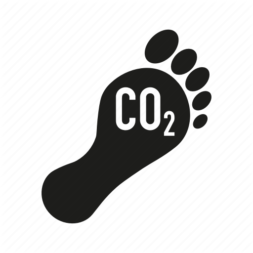 512x512 Carbon Dioxide, Carbon Footprint, Environment, Foot, Pollution Icon