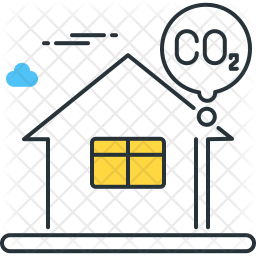256x256 Household Carbon Footprint Icon Of Colored Outline Style
