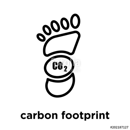 500x500 Carbon Footprint Icon Isolated On White Background Stock Image