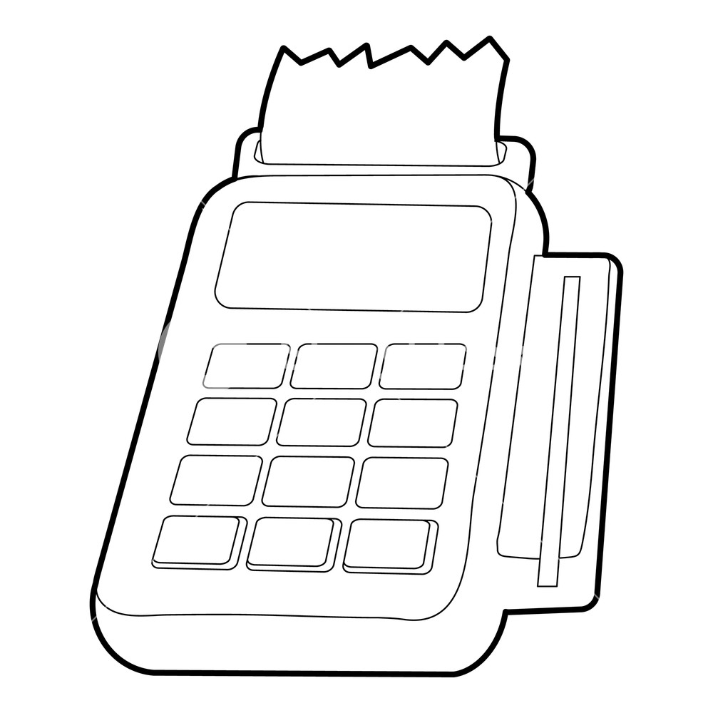 1000x1000 Card Reader Icon Outline Illustration Of Card Reader Vector Icon