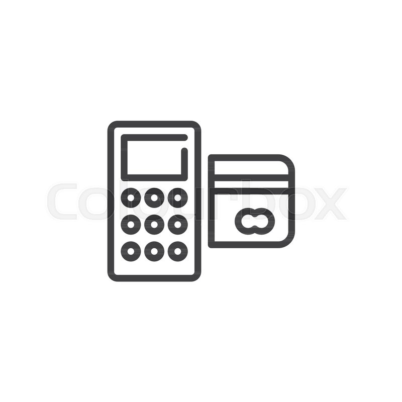 800x800 Card Reader Machine Line Icon, Outline Stock Vector Colourbox