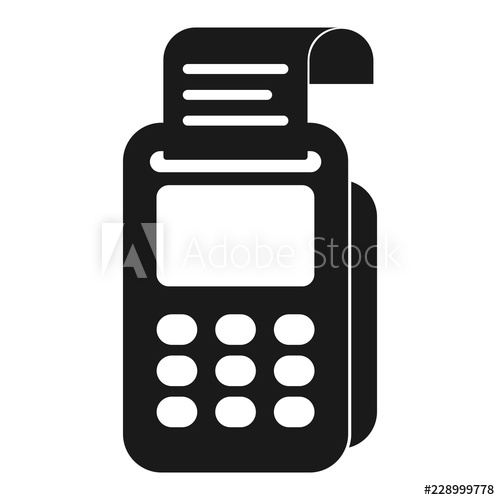 500x500 Simple, Flat Credit Card Reader Icon Black Silhouette Isolated