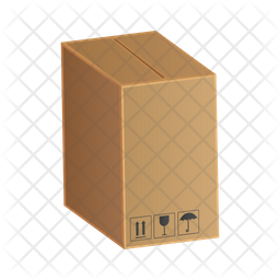 256x256 Cardboard Box Icon Of Flat Style
