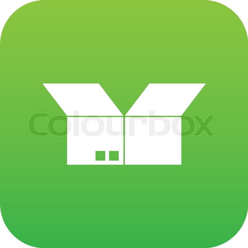 800x800 Opened Cardboard Box Icon Digital Stock Vector Colourbox