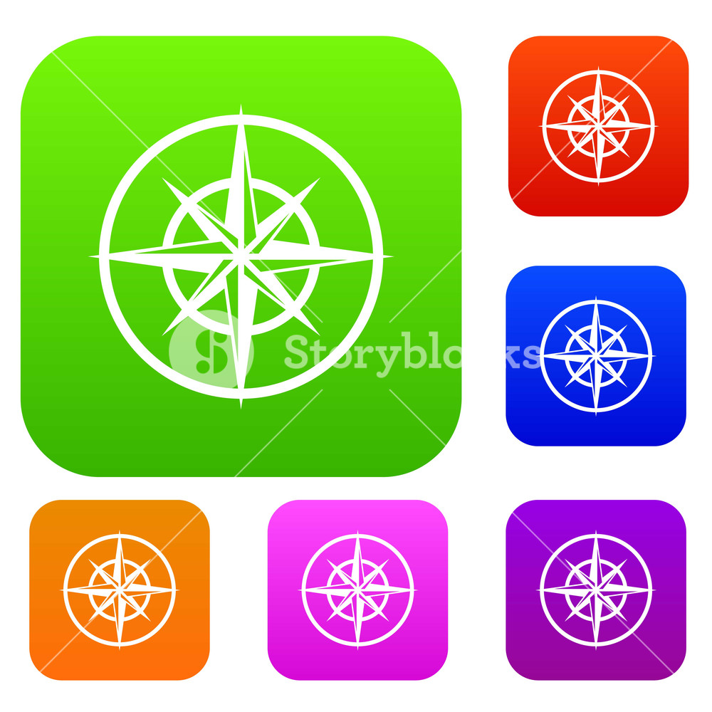 1000x1000 Sign Of Compass To Determine Cardinal Directions Set Icon