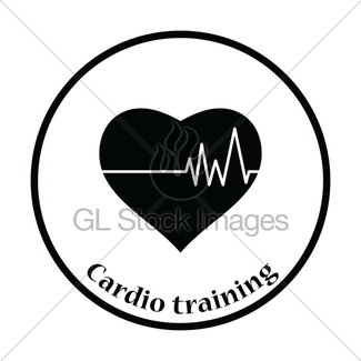 325x325 Heart With Cardio Diagram Icon Gl Stock Images
